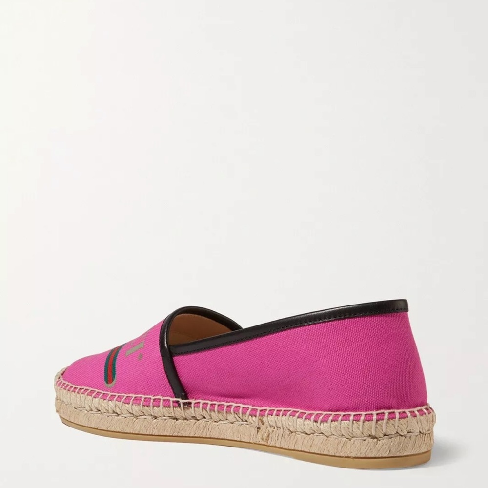 Gucci Pink Canvas Espadrilles Size 39.5 Authentic - Picture 4 of 14